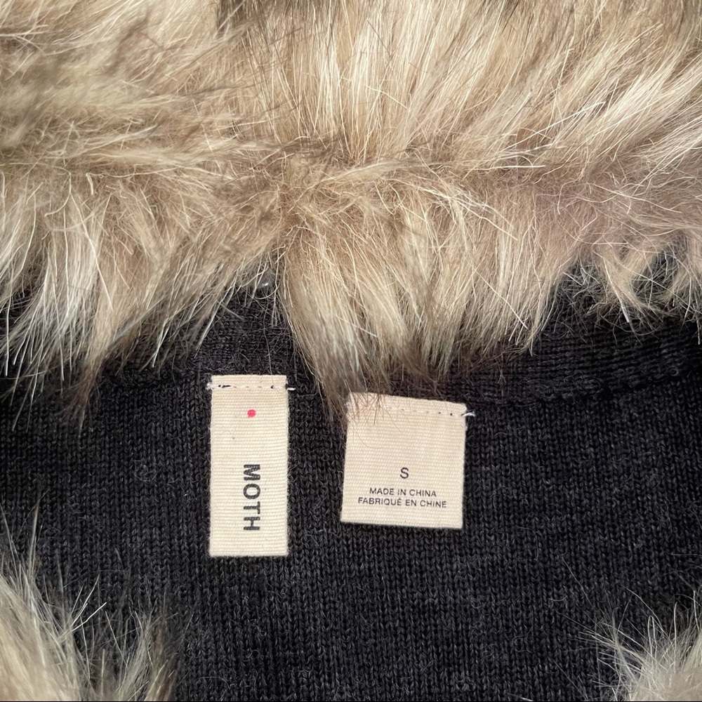🎉HOST PICK🎉 Anthropologie Moth faux fur gray sweater - Picture 10 of 15